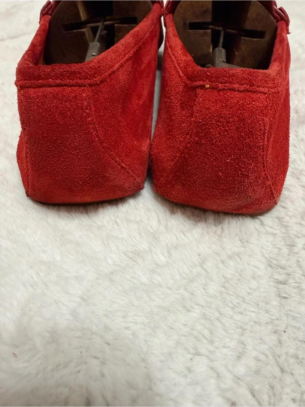 $850 Gucci Red Suede Leather Horse-Bit Link Loafers Driving Moccasins 7.5 8.5